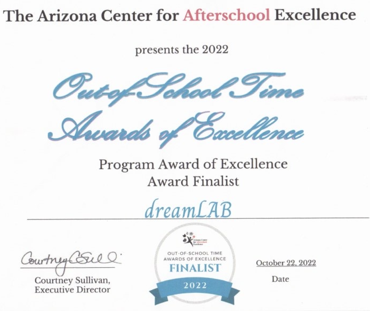 dreamLAB Certificate